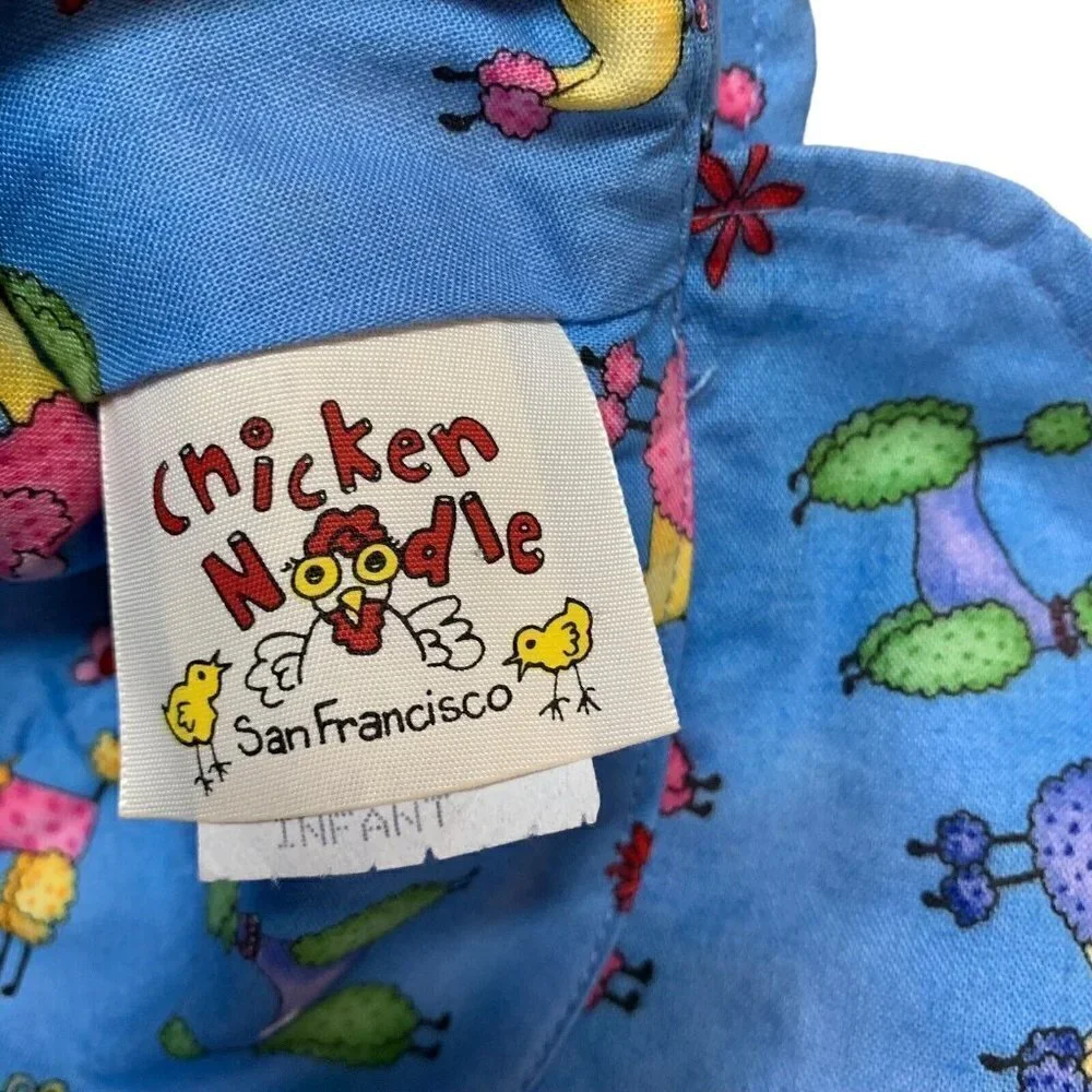 Chicken Noodle San Francisco Baby Girl's Bucket Hat Infant Size Dog Print Bow